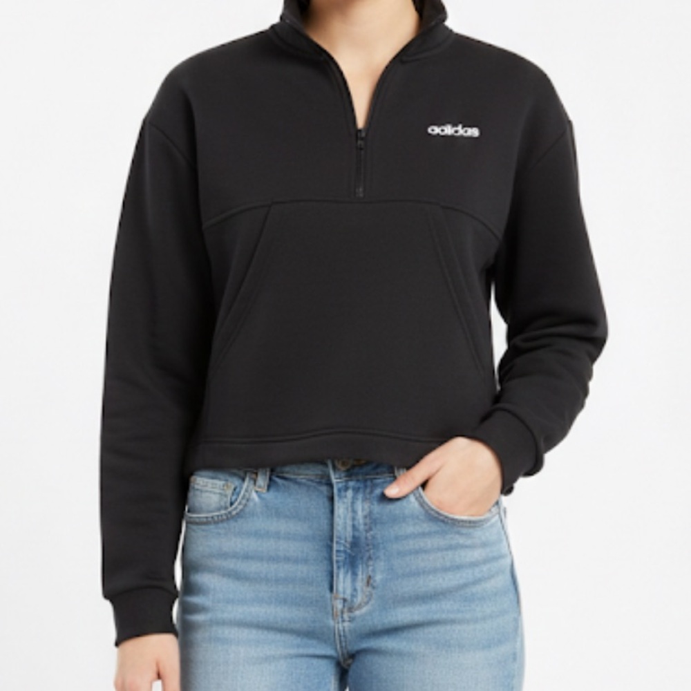 Adidas Cropped 3/4 zip Sweatshirt